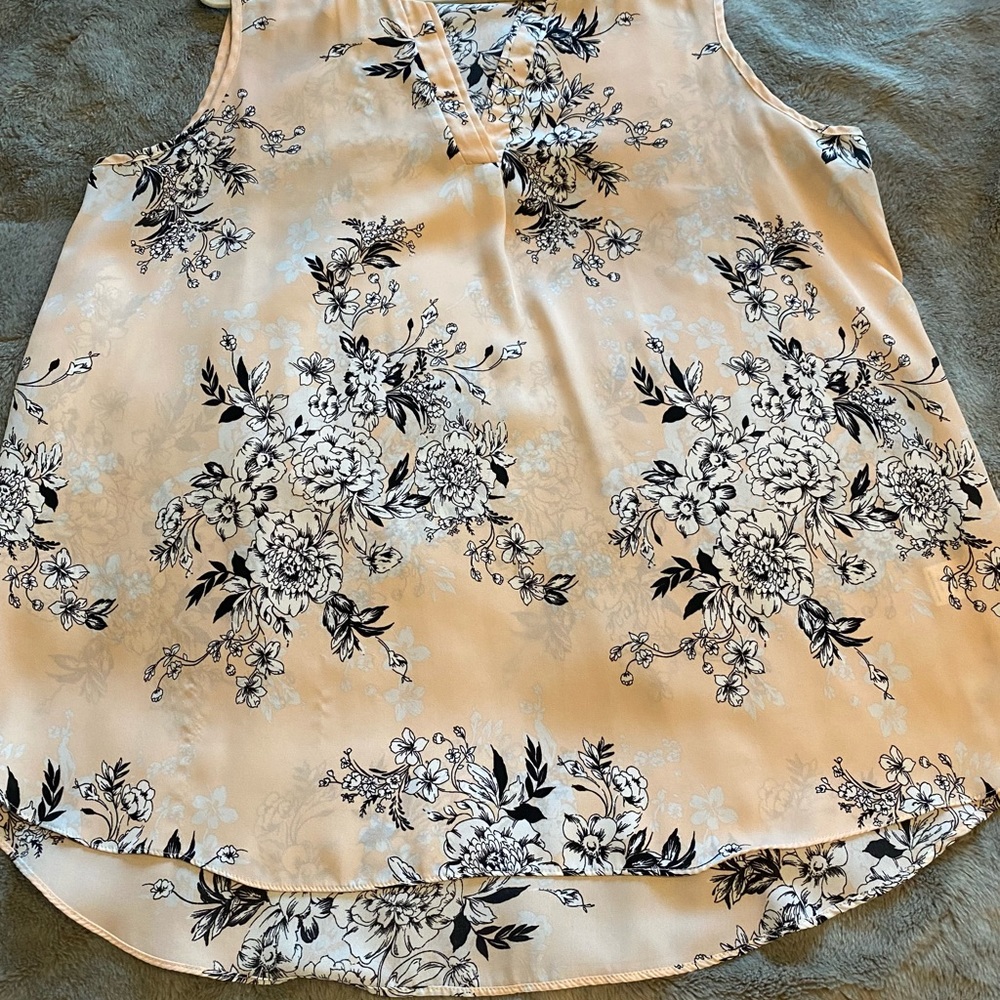 Pink/Black Floral dress Top